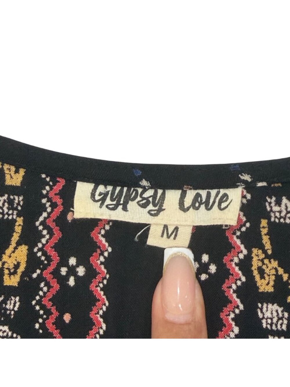 Gypsy Love Floral Colorful Kimono Cardigan Black Rayon Womens Size Medium Boho - Picture 3 of 9